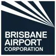 Brisbane Airport Corporation logo: white text on dark blue background with stylized white flight paths.