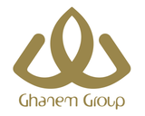Golden emblem with stylized
