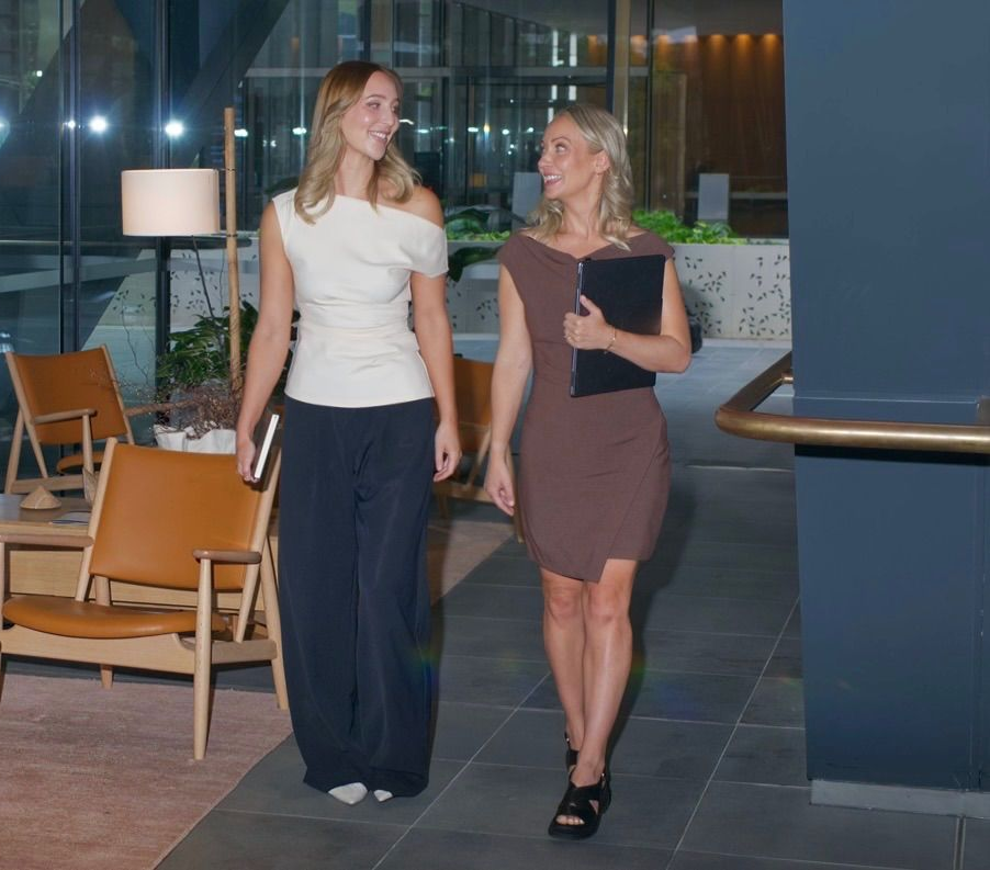 Chantel and Faith walking