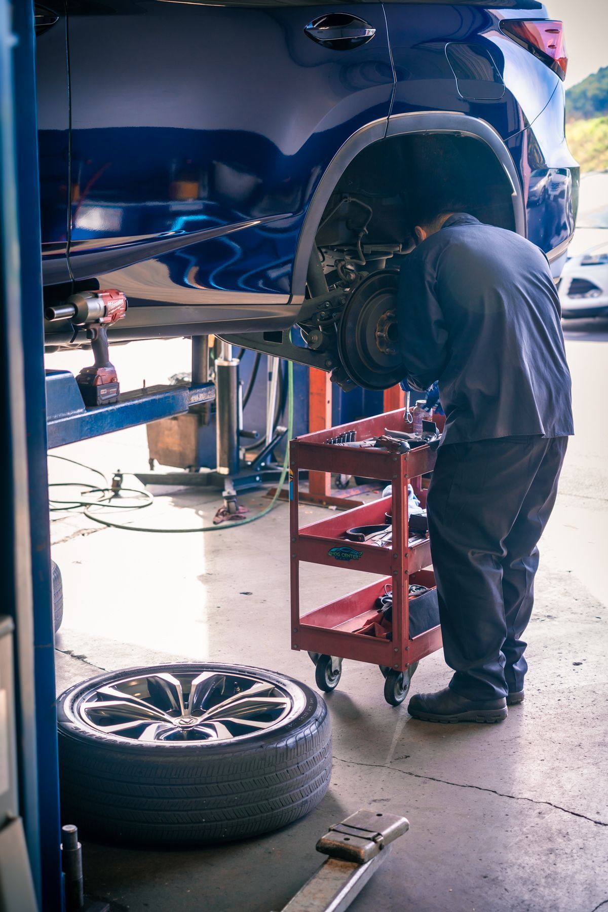 Suspension And Wheel Service In Progress | Automotive Technology Services, Inc.