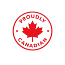 Proudly Canadian badge with a red maple leaf representing our towing company.