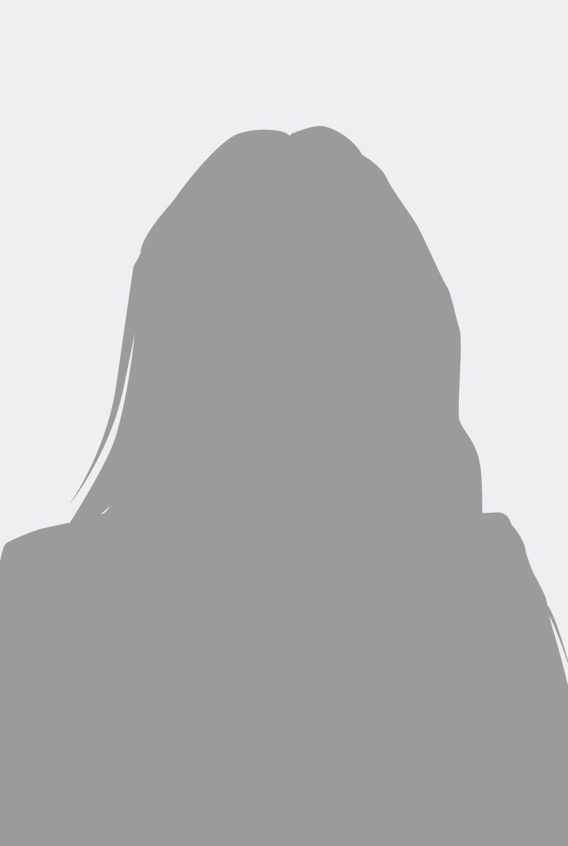 Gray silhouette of a person with long hair against a light background