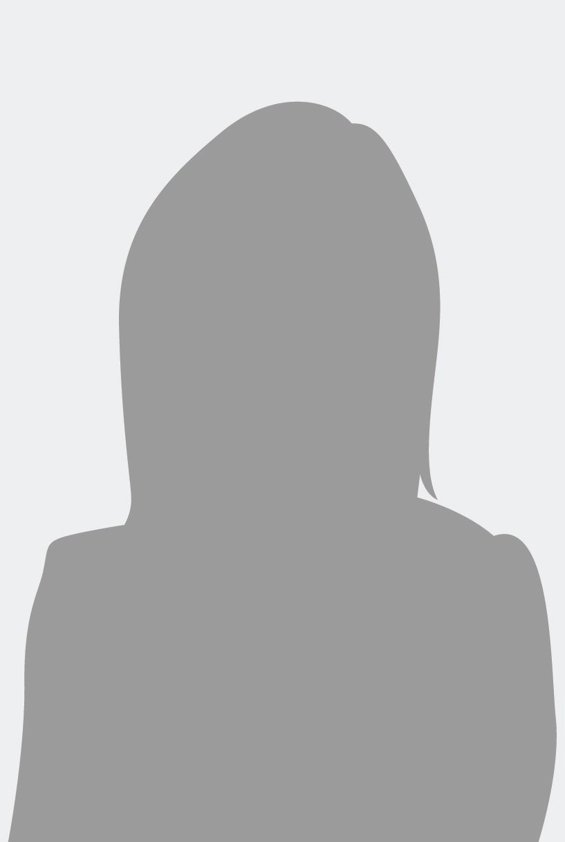 Gray silhouette of a person with shoulder-length hair on a light background