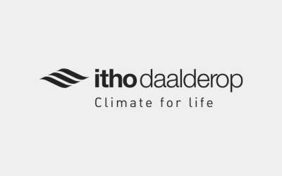 Een zwart-wit logo voor itho daalderop klimaat voor het leven