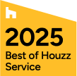 Houzz 2025 Best of Houzz Service badge in black, white, and yellow