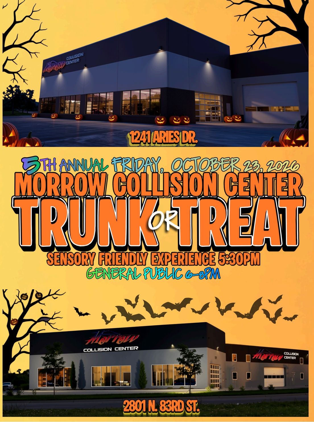 Morrow Collision Center 5th Annual Trunk or Treat on Friday, October 23, 2026