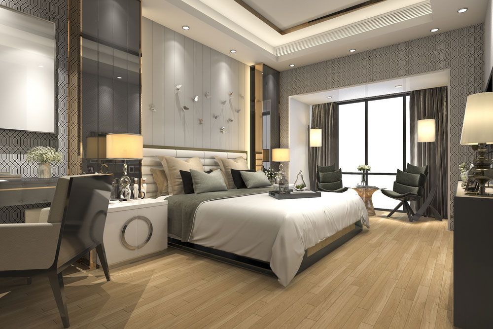Lxury modern bedroom suite in hotel — Hotel Brokers in Mount Lofty, QLD