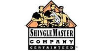 ShingleMaster Company logo with three roofers holding tools above bold black text, centered on white background