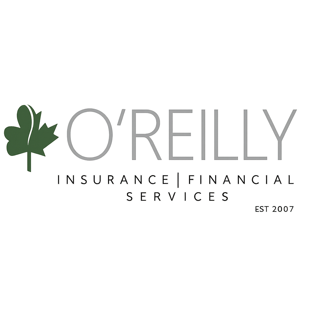 O’Reilly Insurance Financial Services logo with green clover and gray text, est. 2007