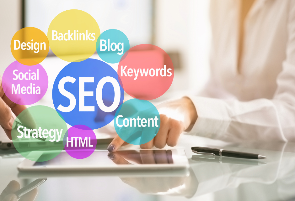 bubbles with SEO key factors on each bubble
