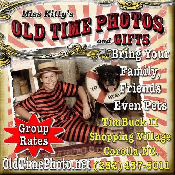 An ad for Miss Kitty's Old Time Photos and Gifts