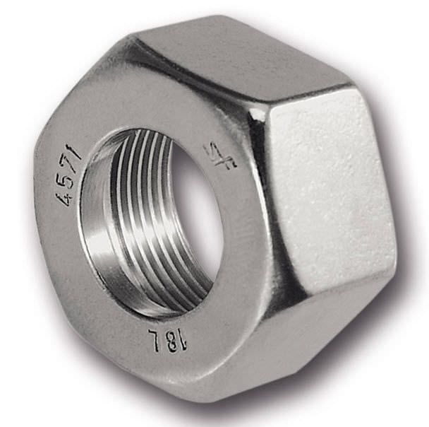 Tuerca hexagonal de acero inoxidable