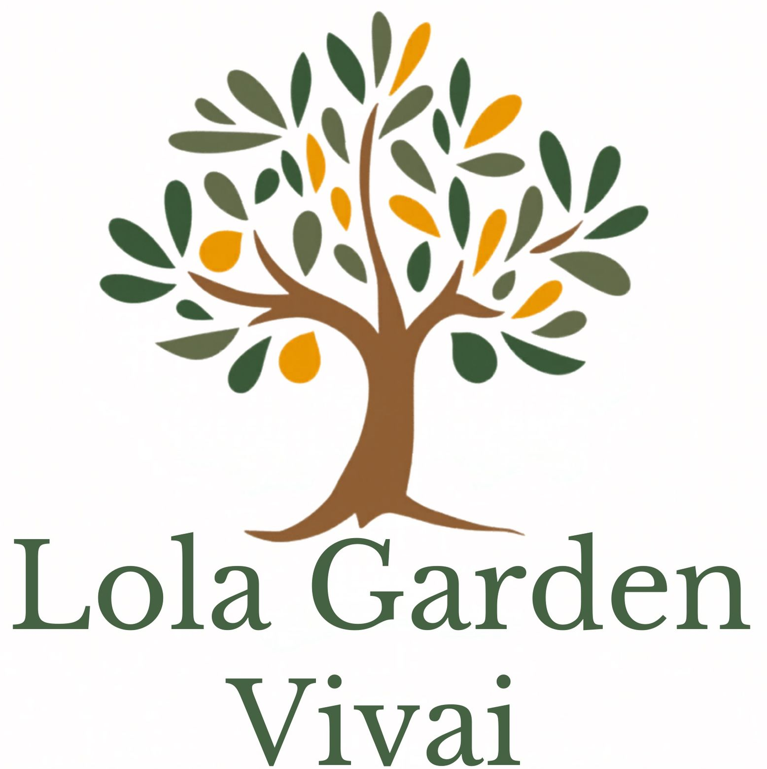 Logo di Lola Garden Vivai con un albero stilizzato nei colori verde, arancione e marrone.