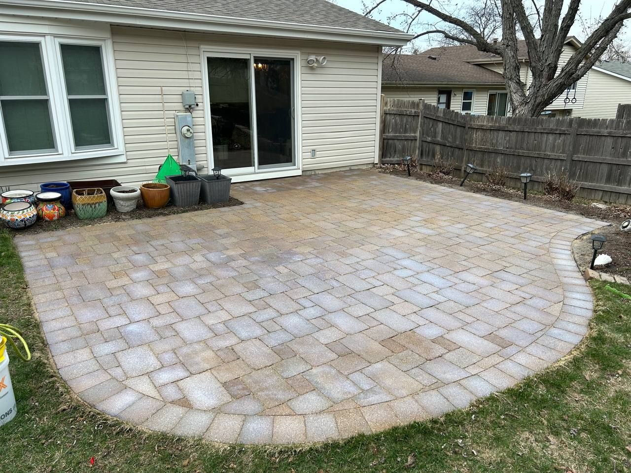 After picture of the paver patio, now looking all good with the pavers evened out. 