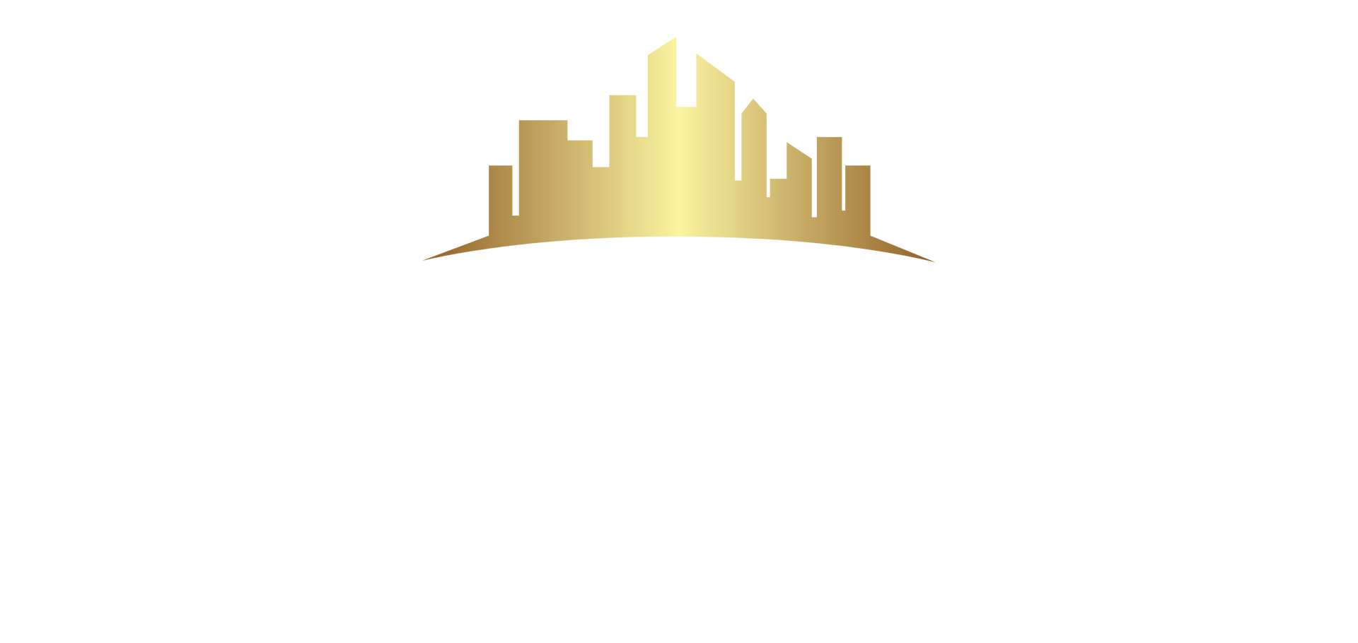 Gold cityscape logo.