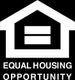 White outline of a house with two horizontal lines,