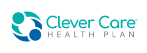 Clever Care Health Plan logo: teal and blue circles and text on a white background.
