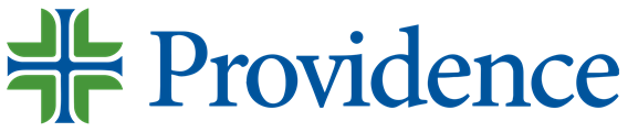 Providence logo with a green and blue cross, and the word