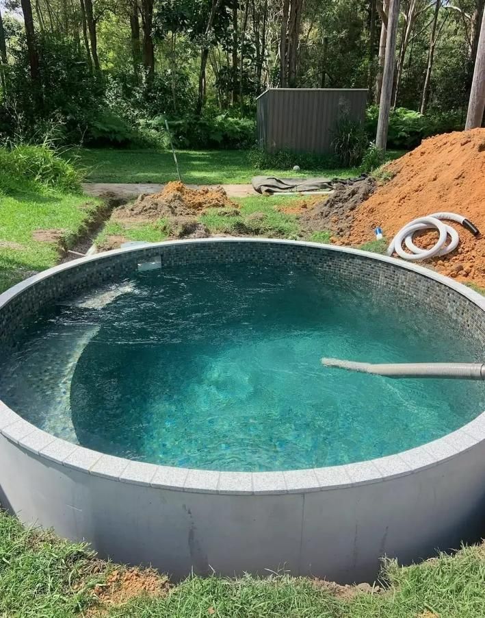 Round Swimming Pool Being Filled With Water — Wild Water Delivery in Bald Knob, QLD