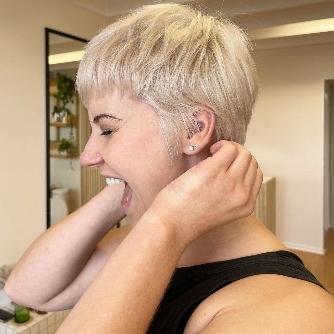 A Person With Short Hair and Happy — Innovative Hair Salon in Gosford, NSW