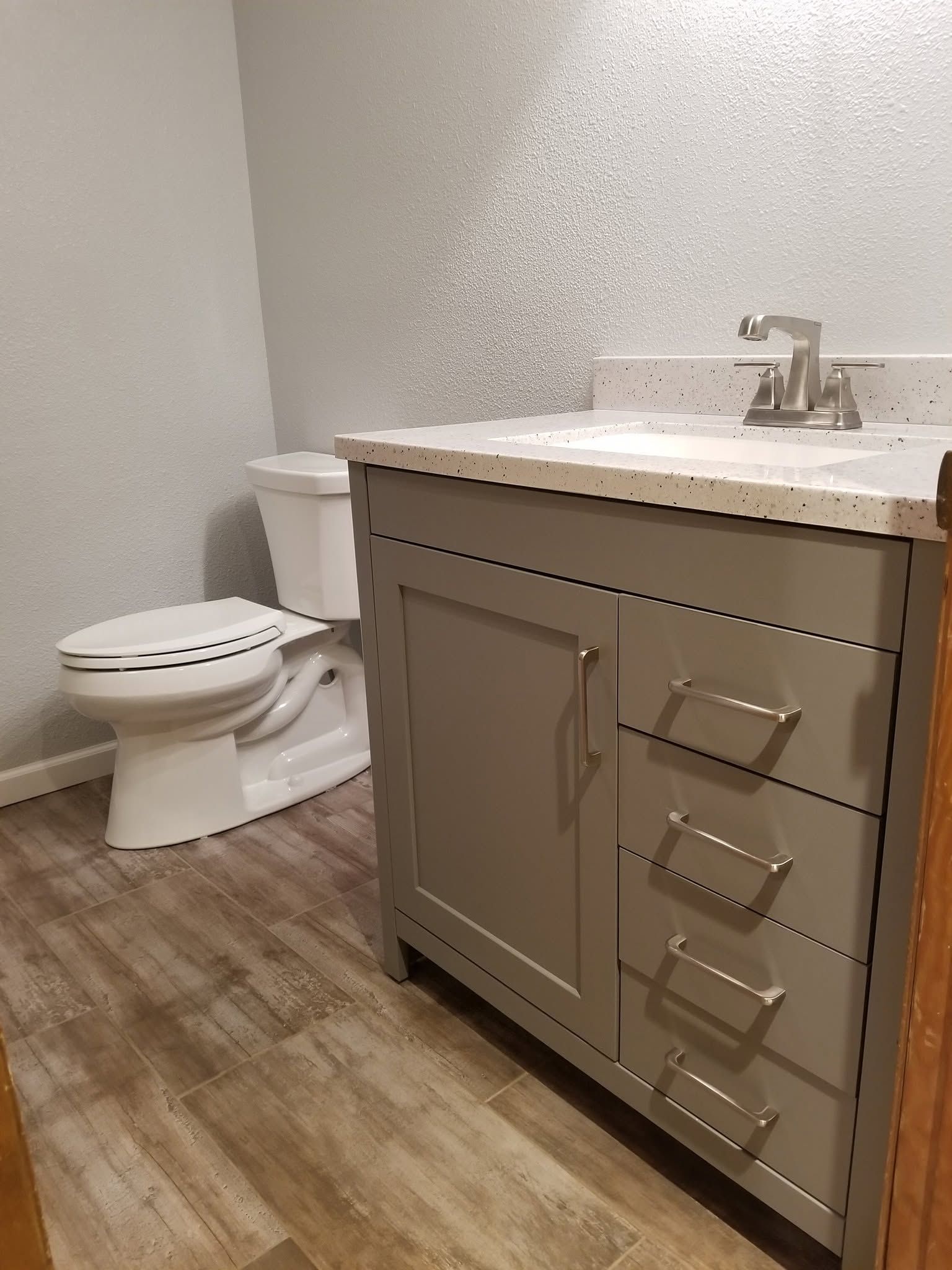 new bathroom counter and toilet
