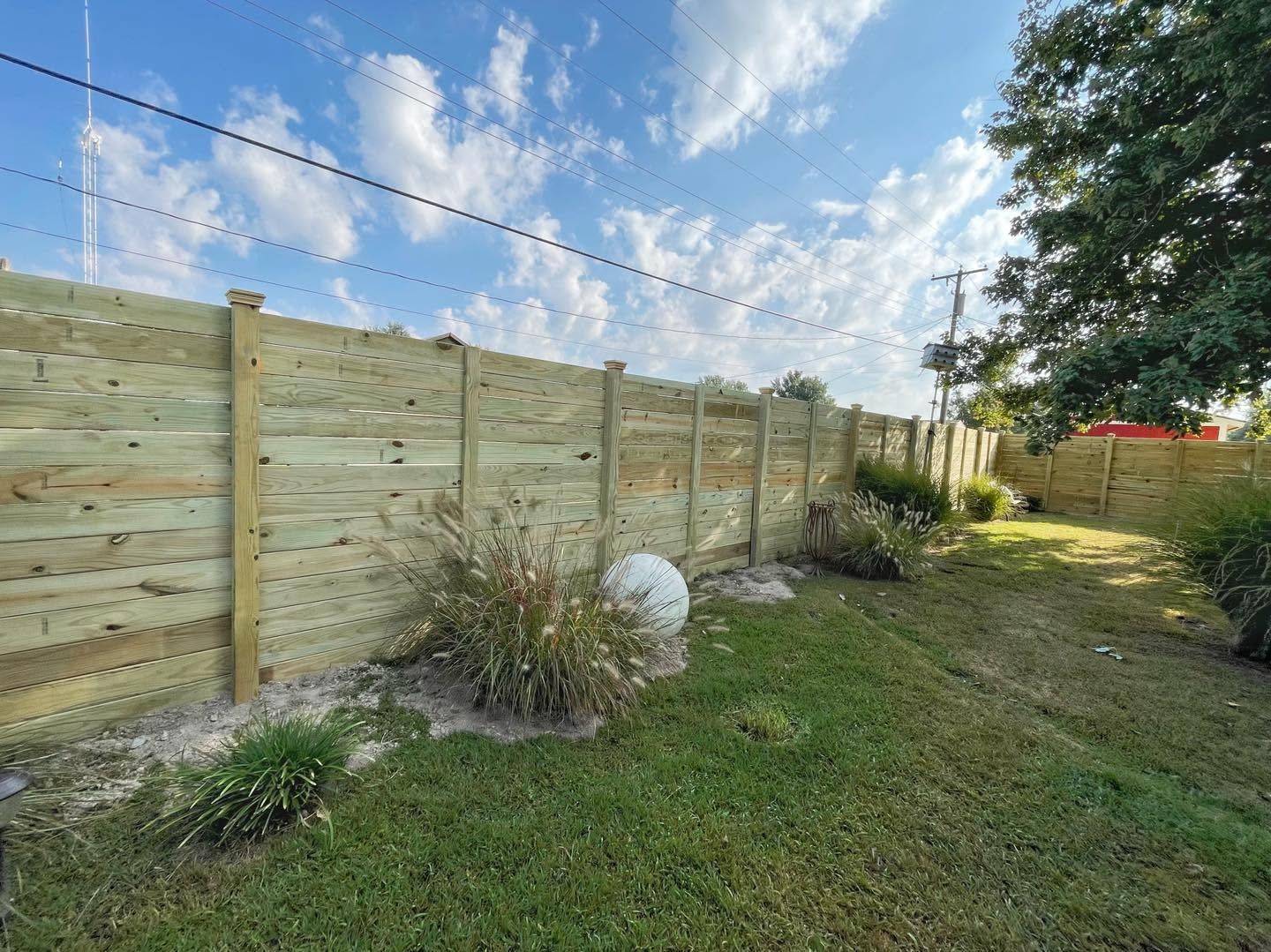 wooden privacy fence