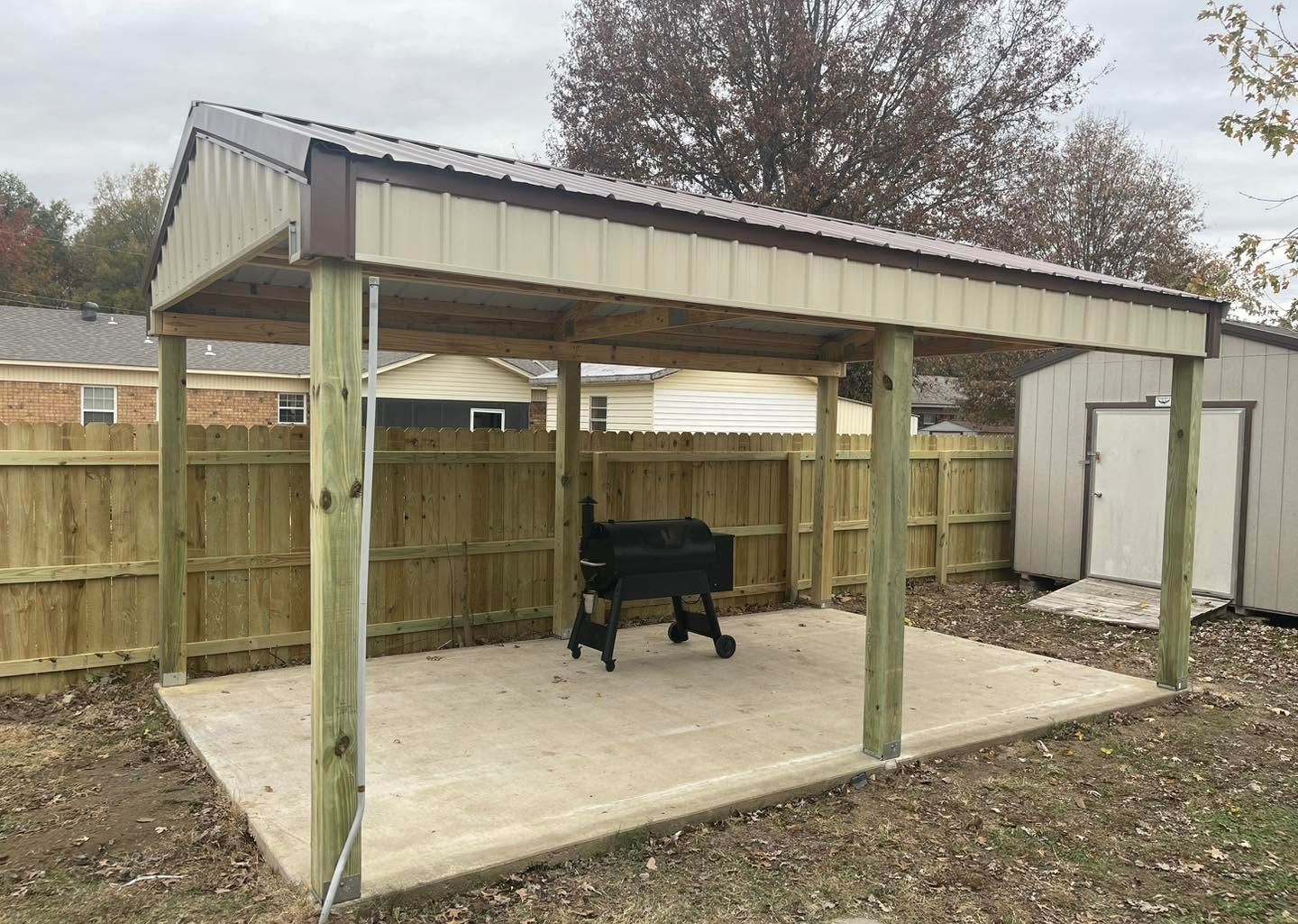 covered backyard barbecue area