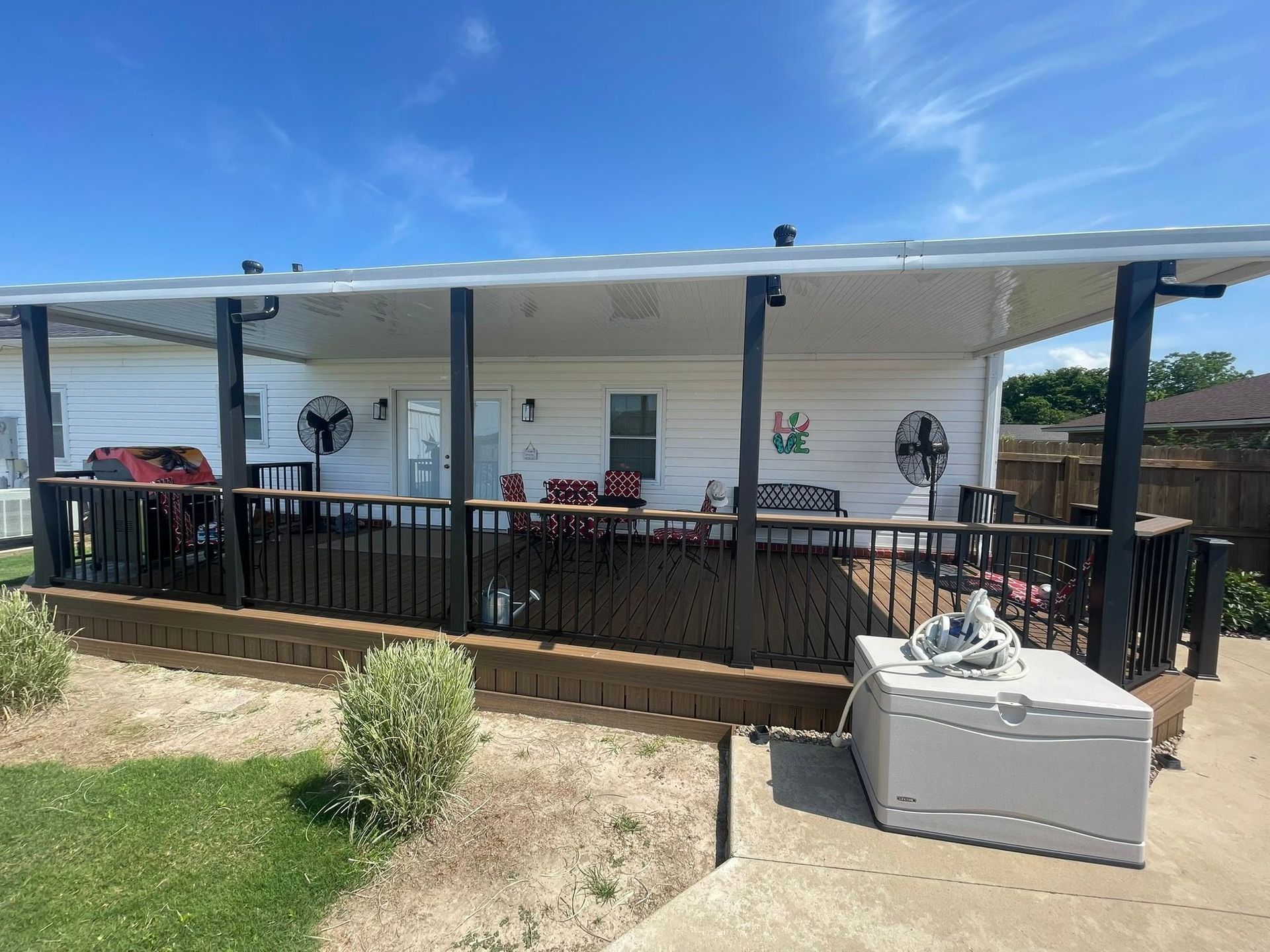 spacious back deck