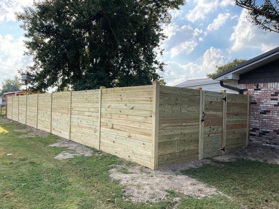 wooden privacy fence