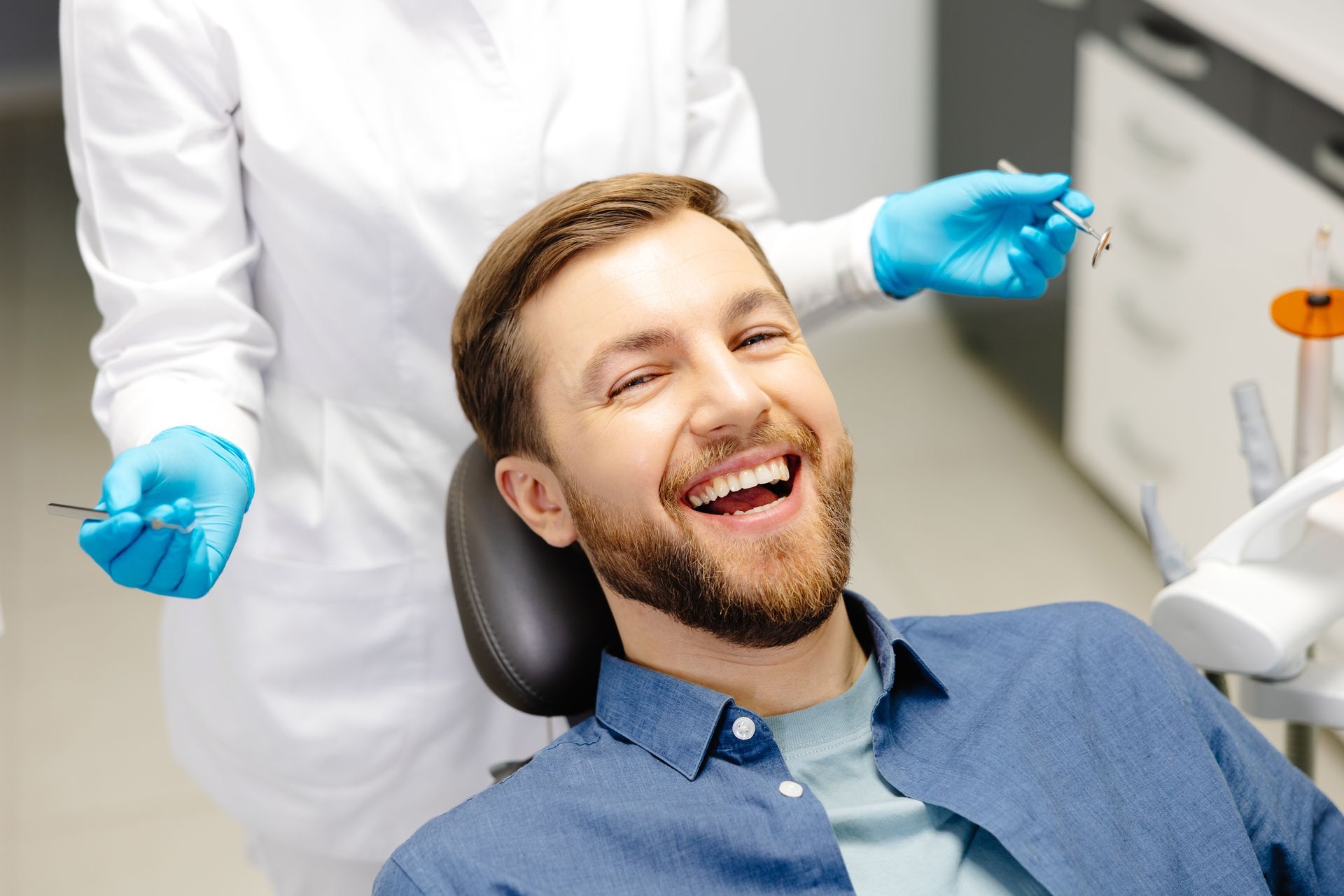 Man smiling after procedure.