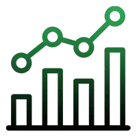 A graph with a line going up and down on a white background.