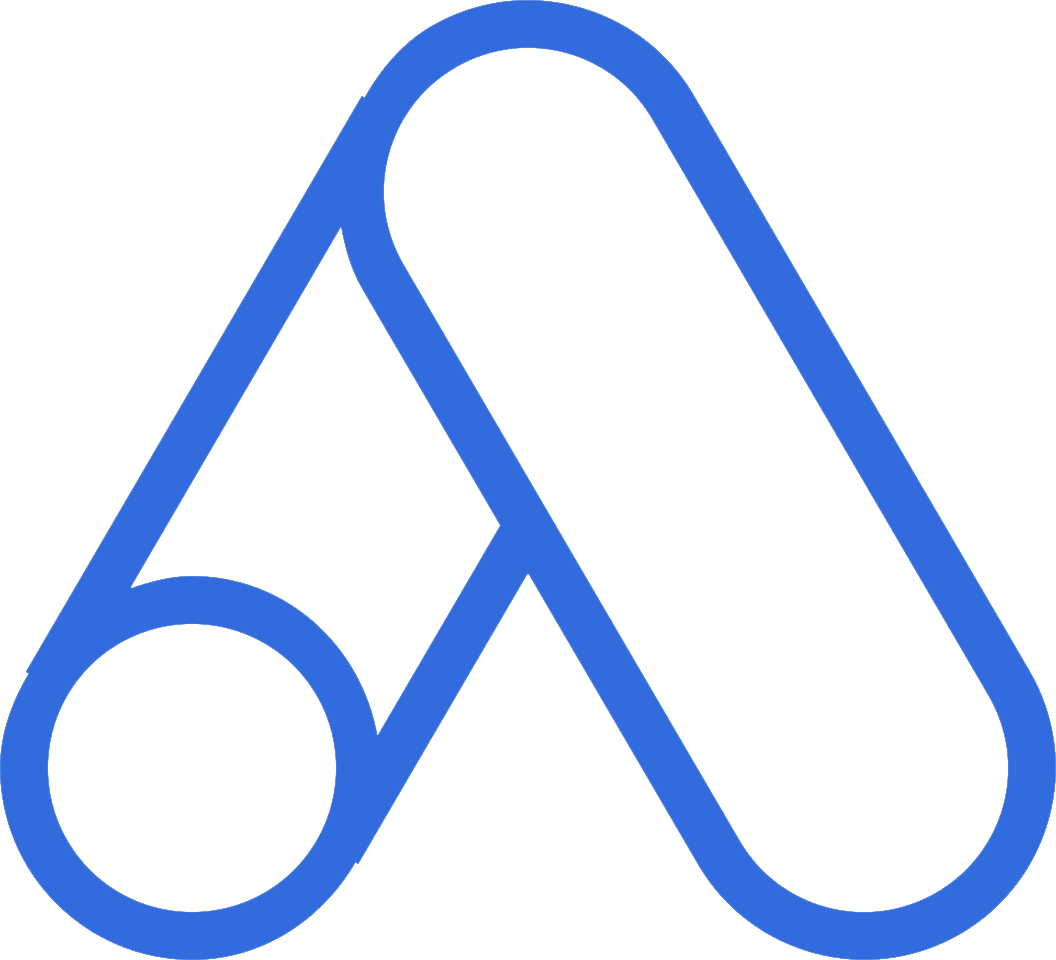 Blue stylized letter