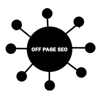 A silhouette of a virus with the words `` off page seo '' written on it.