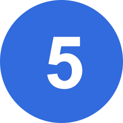 White number 5 in a blue circle.