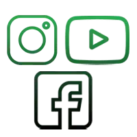 A set of social media icons , including instagram , youtube , and facebook.