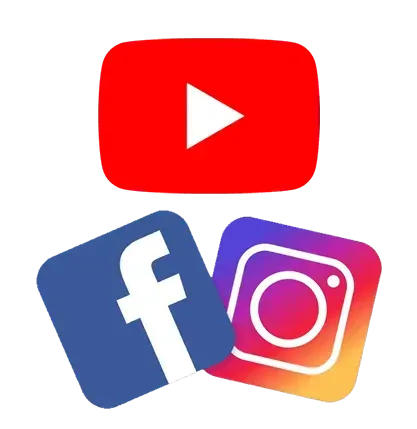 A youtube , facebook , and instagram icon on a white background.