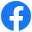 The facebook logo is in a blue circle on a white background.