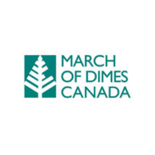 The march of dimes canada logo has a pine tree on it