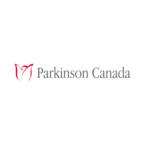 A logo for parkinson canada with a red heart on a white background.