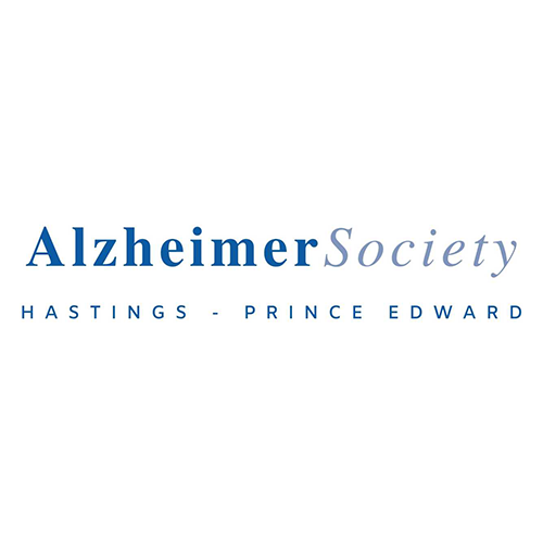 Logo for Alzheimer Society Hastings - Prince Edward: Blue text, 