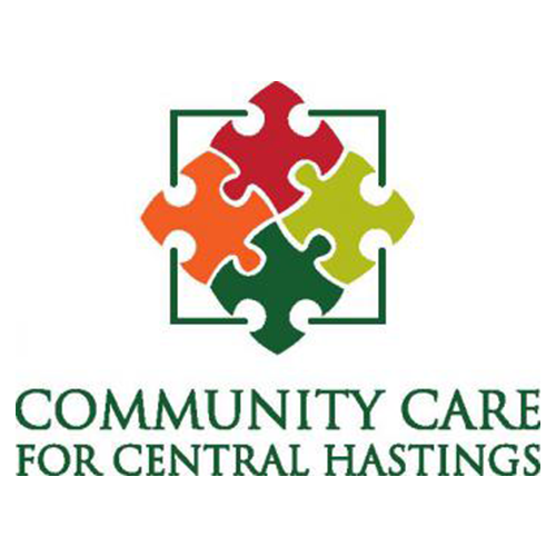 The logo for community care for central hastings has a puzzle piece in the center.