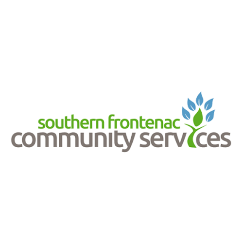The logo for southern frontenac community services has a tree and leaves on it.