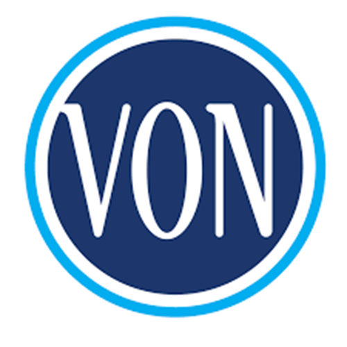 A blue circle with the word von on it
