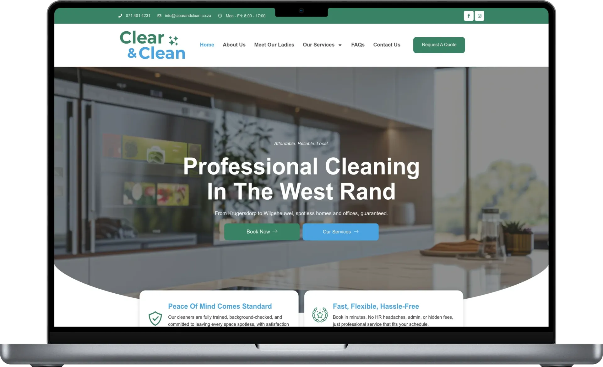 Clear-Clean website portfolio example