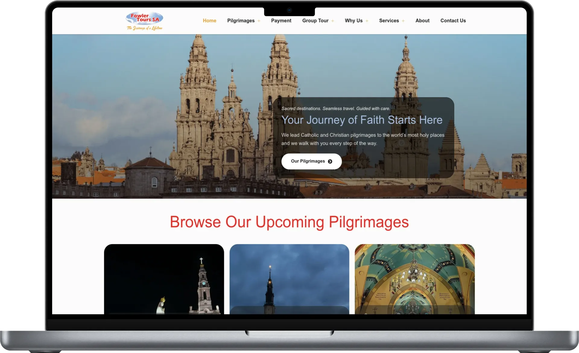 Fowler Tours website portfolio example