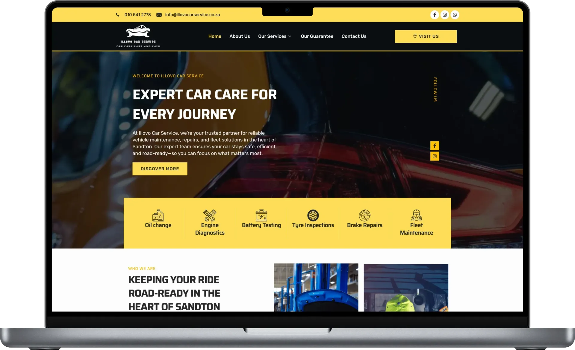 Illovo Car Service website portfolio example