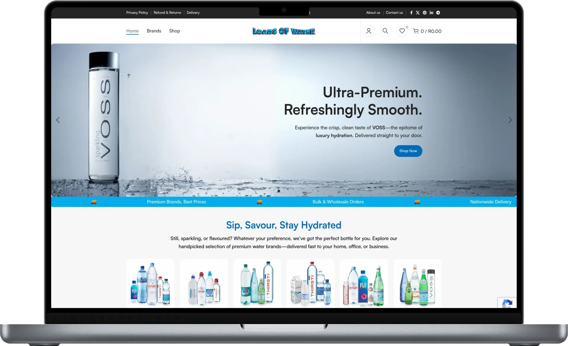 Loads Of Water website portfolio example