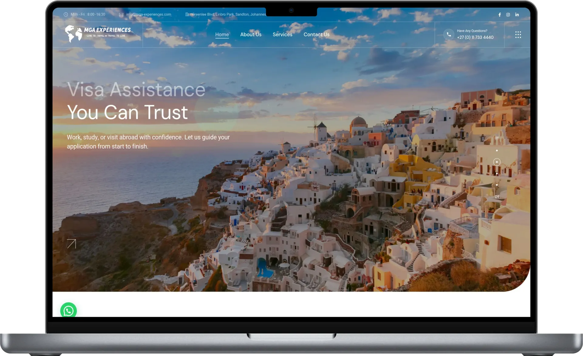 MGA Experiences website in the DiginamiX portfolio
