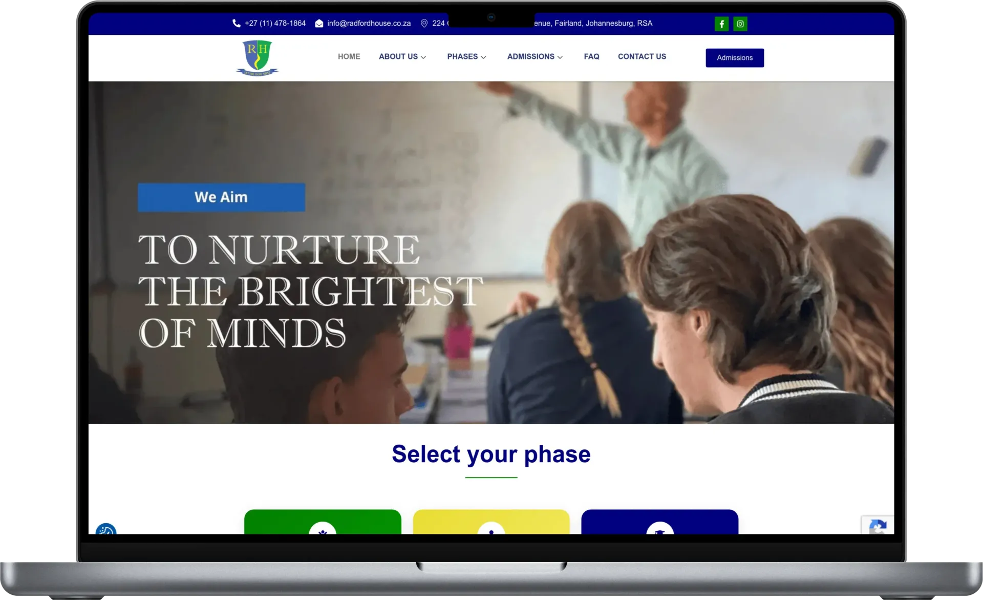 Radford House school website designed by DiginamiX