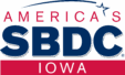America's SBDC Iowa logo: Blue text